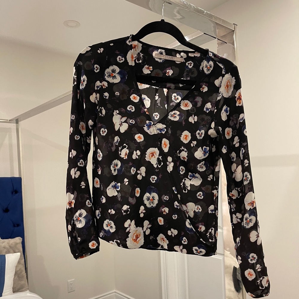 GUESS Floral Blouse Size XXS